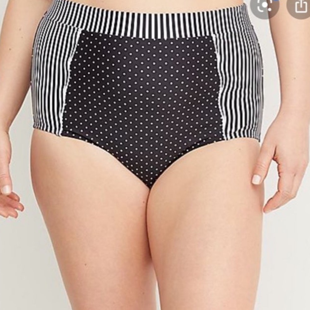 New Lane Bryant Swim by Cacique Dot Stripe Full Coverage Swim Bottom
